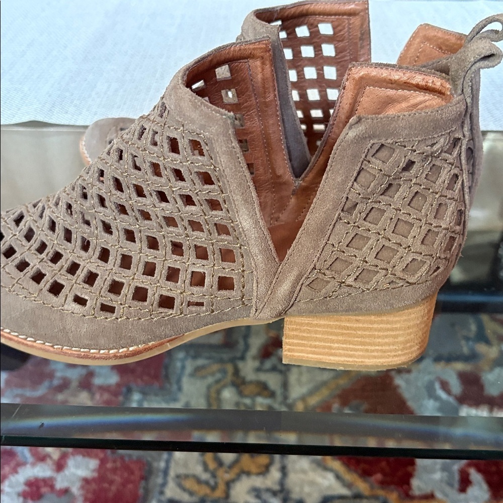Jeffrey Campbell Taupe Cutout Ankle Boots - Picture 9 of 9
